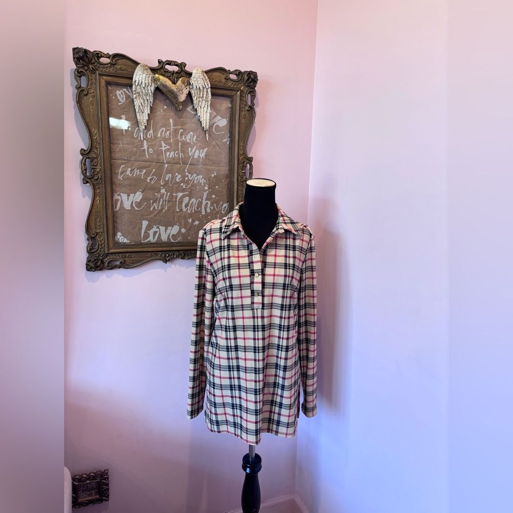 Jude Connally Dixie Plaid Fall Tartan Camel Popover Top